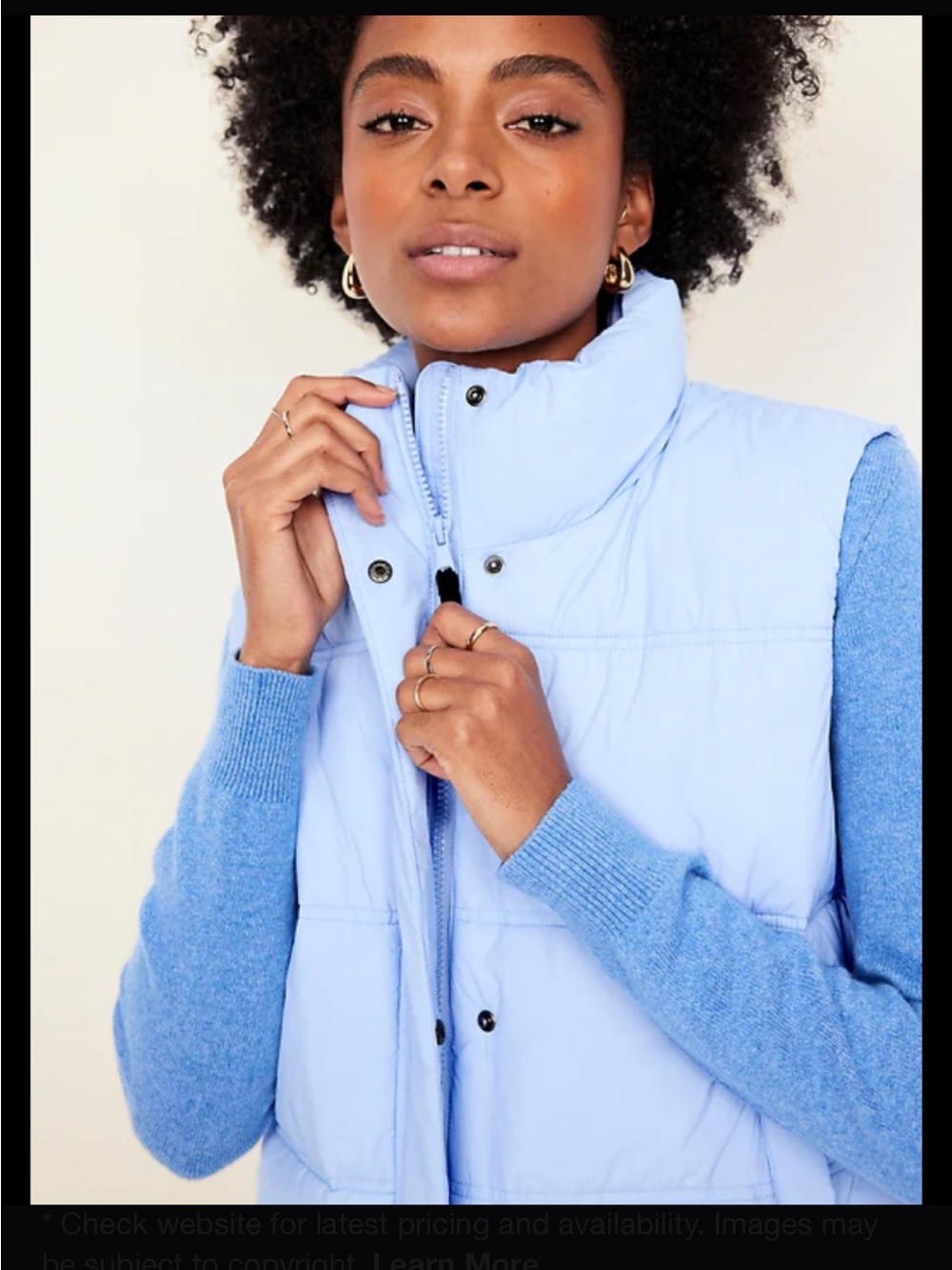 Old Navy Light Blue Quilted Puffer Vest - Picture 2 of 3